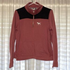 Victoria’s Secret Pink 3/4 Zip Pullover Size Small | Pink & Gray